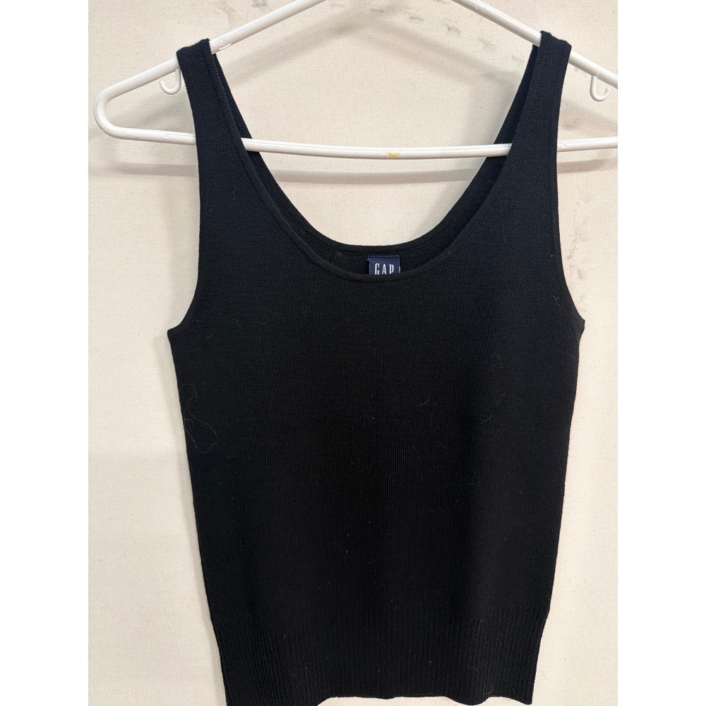 Gap Womens Black 100% Merino Wool Sleeveless Scoop Neck Knit Tank Top Size M